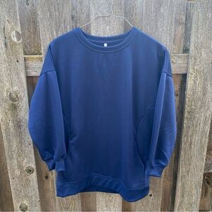Halara Oversize Fleece Casual Sweatshirt - Ocean Cavern